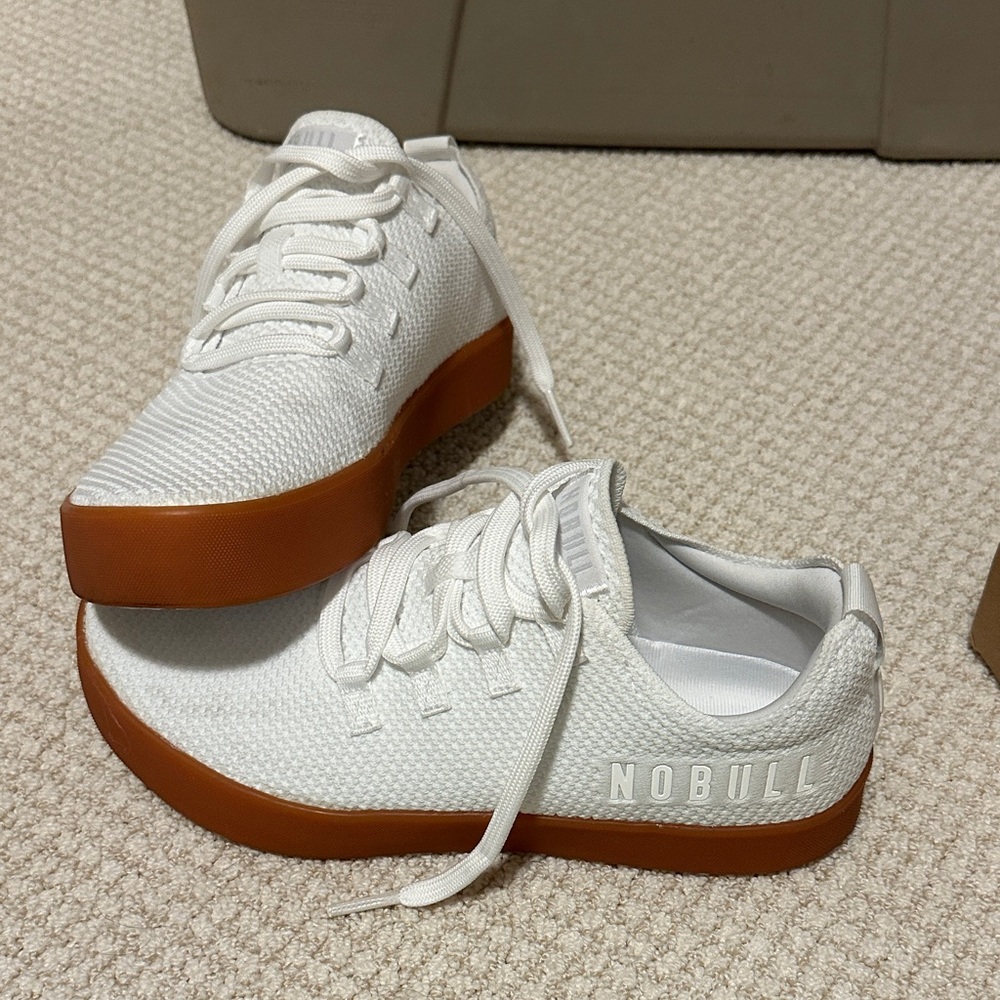 NOBULL White and Tan Athletic Shoes